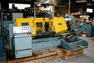 15" x 16" W.F. WELLS #F-15-II TWIN POST HYDRAULIC AUTOMATIC BAND SAW